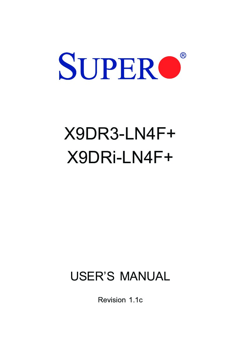 超微X9DRi-LN4F+ X9DR3-LN4F+主板用户手册